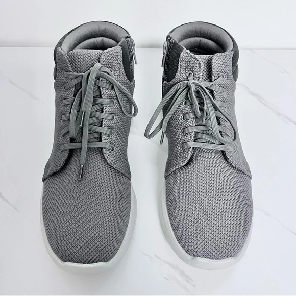 Clarks Cloudsteppers High Top Zip Sneaker Gray Grey Camouflage Detail 10 Wide - Picture 2 of 10